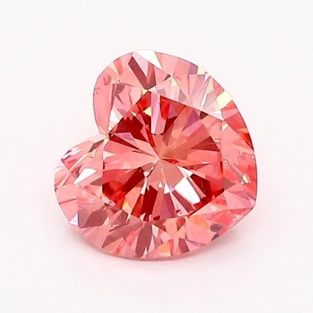 0.76Ct Vivid Pink SI1 IGI Certified Heart Lab Grown Diamond - Diamonds - gemstone - jewelry