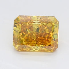 0.88Ct Vivid Yellow VS2 IGI Certified Radiant Lab Grown Diamond