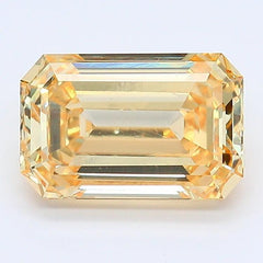 0.95Ct Fancy Yellow SI2 IGI Certified Emerald Lab Grown Diamond