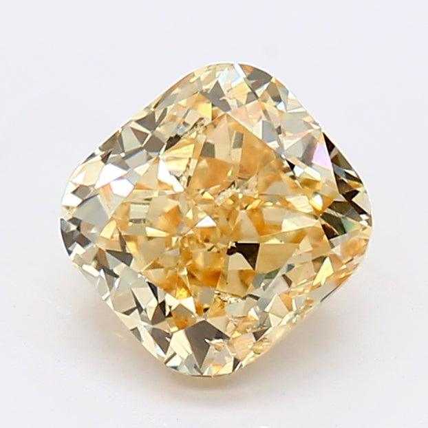 1.58Ct Fancy Yellow SI2 IGI Certified Cushion Lab Grown Diamond - Diamonds - gemstone - jewelry