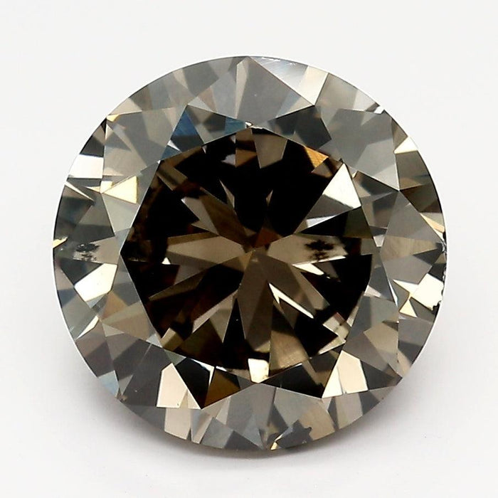 4.04Ct Dark Brown SI1 GIA Certified Round Lab Grown Diamond - Diamonds - gemstone - jewelry