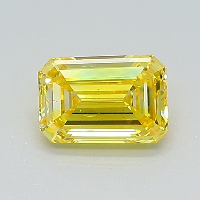 Loose 0.49 Carat Vivid Yellow VS2 IGI Certified Lab Grown Emerald Diamonds