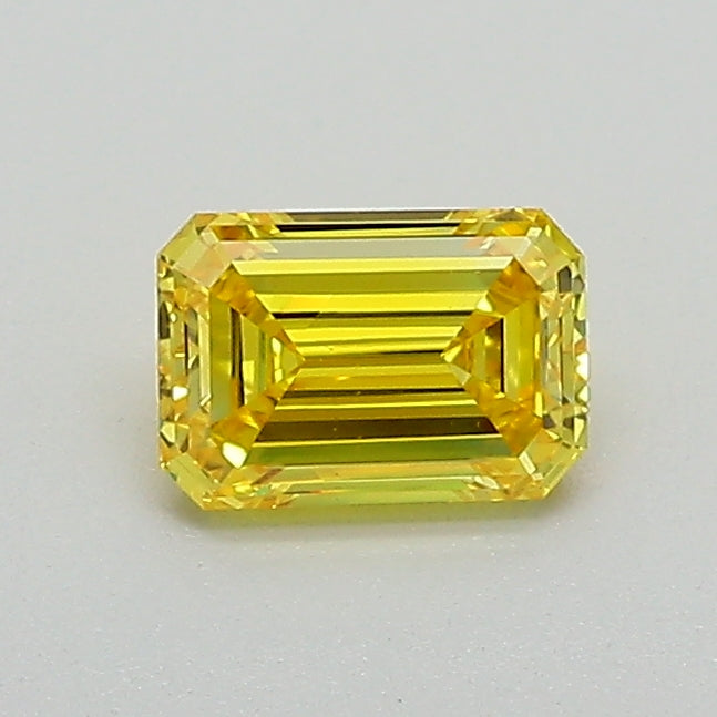 Loose 0.49 Carat Vivid Yellow VS1 IGI Certified Lab Grown Emerald Diamonds