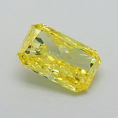 0.53Ct Vivid Yellow VVS2 IGI Certified Radiant Lab Grown Diamond