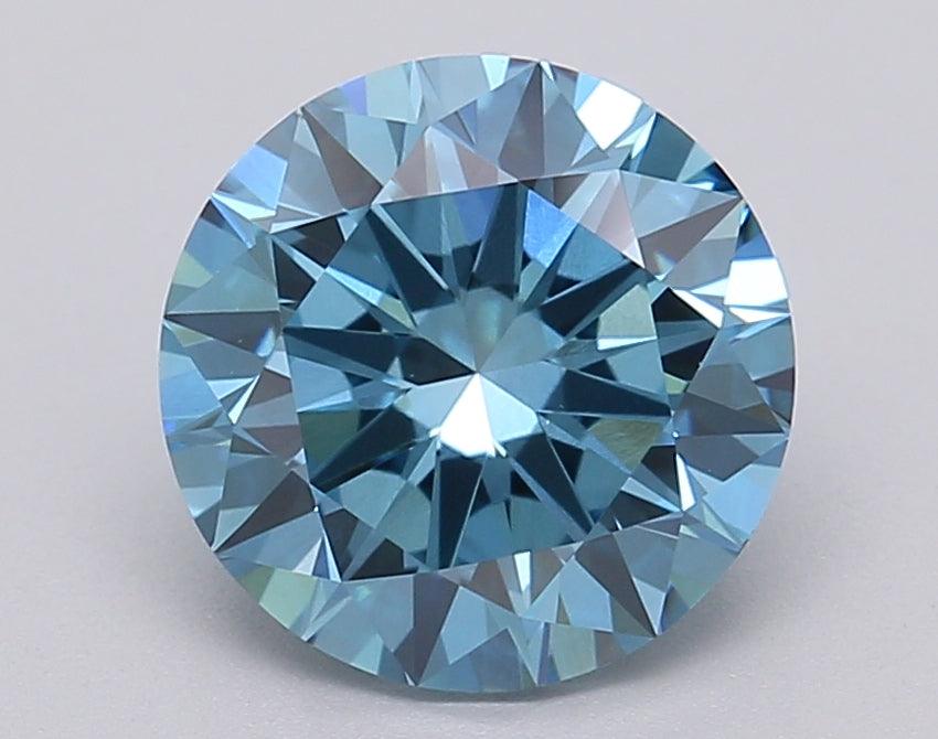 Loose 2.02 Carat Vivid Blue VS1 IGI Certified Lab Grown Round Diamonds