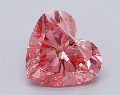Loose 1.05 Carat Vivid Pink VS1 IGI Certified Lab Grown Heart Diamonds