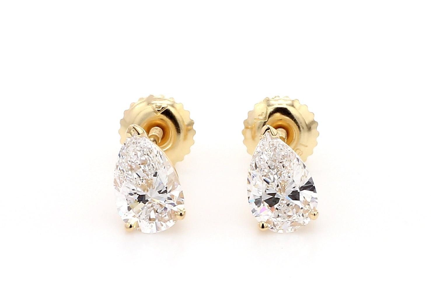 Classic Pear Shaped Earrings 2.0 CTW. IGI Certified - Earrings - gemstone - jewelry