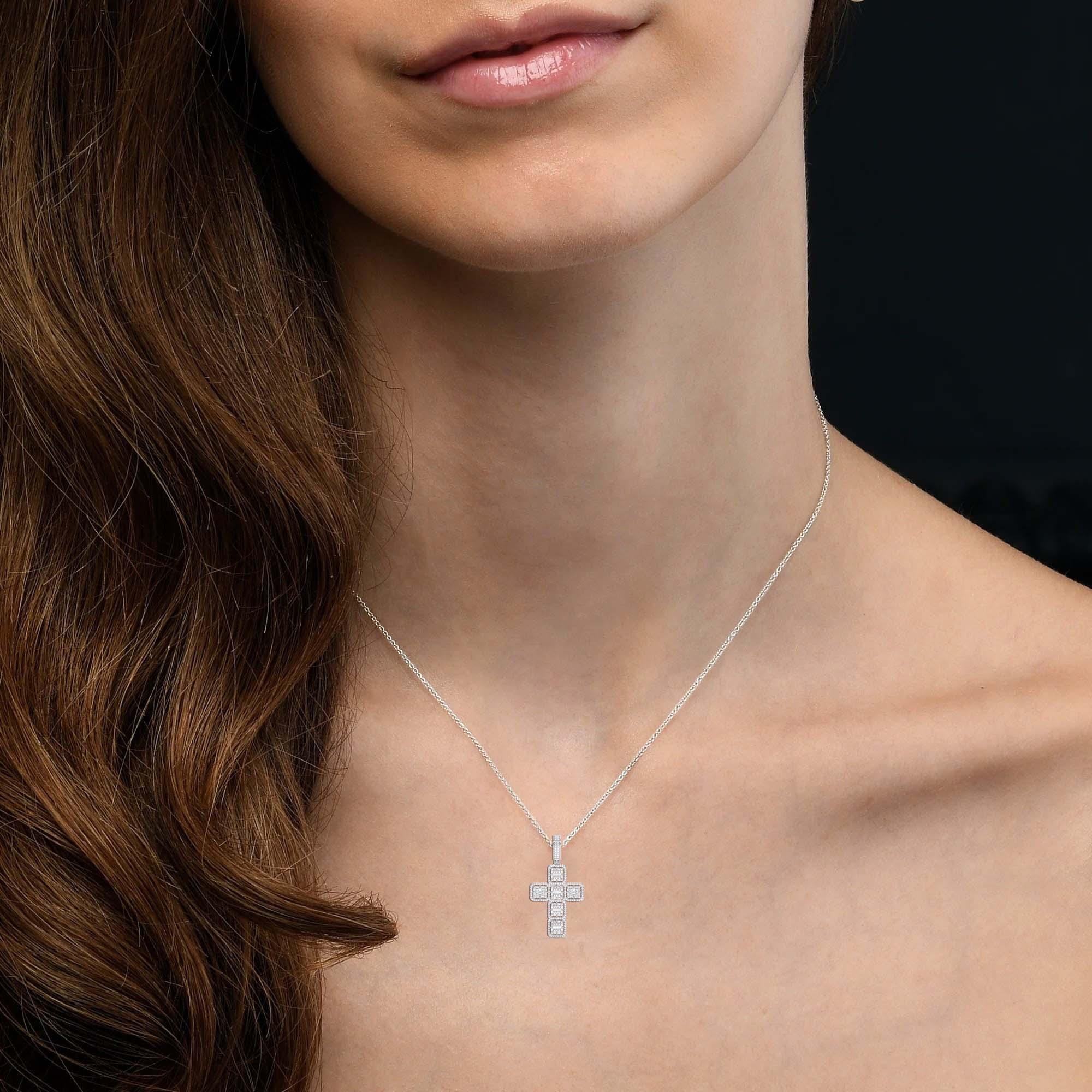 Cross 1 1/2Ctw Pendant - Pendant - gemstone - jewelry