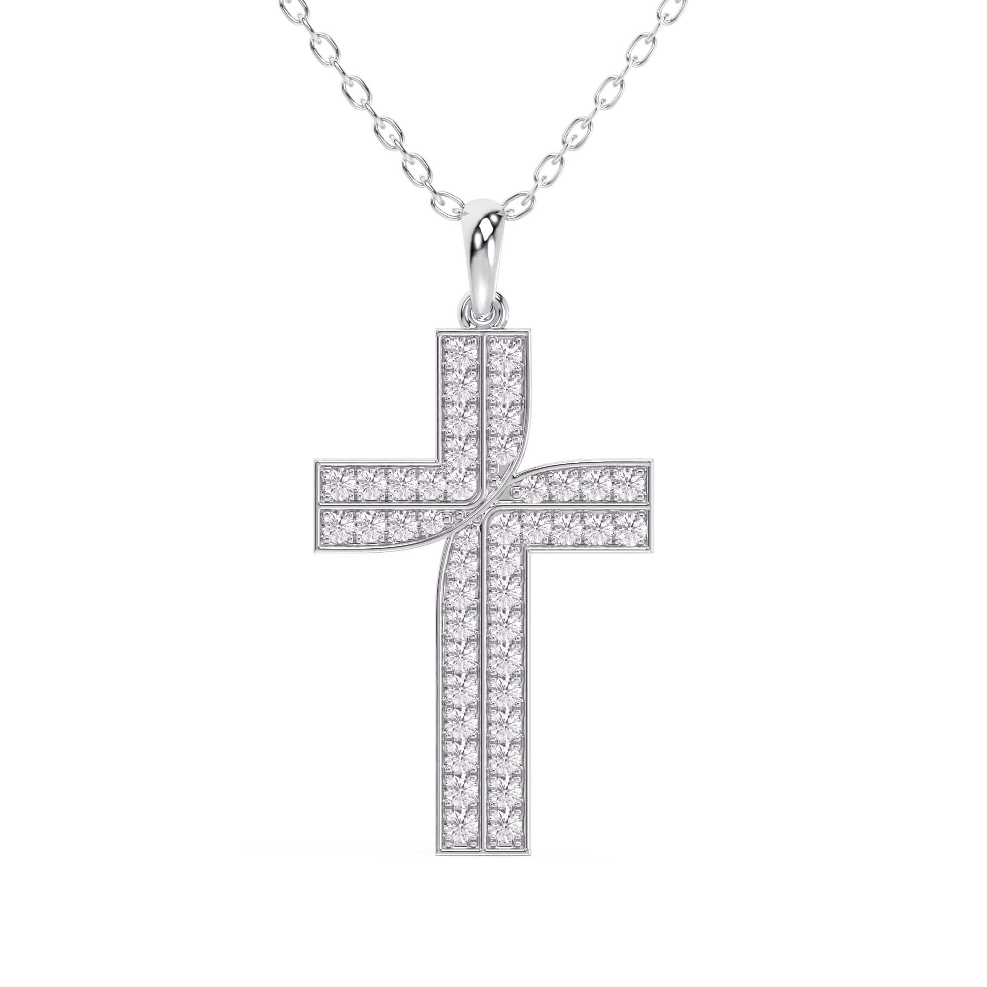 Cross 1/2Ctw Pendant - New World Diamonds - Pendant