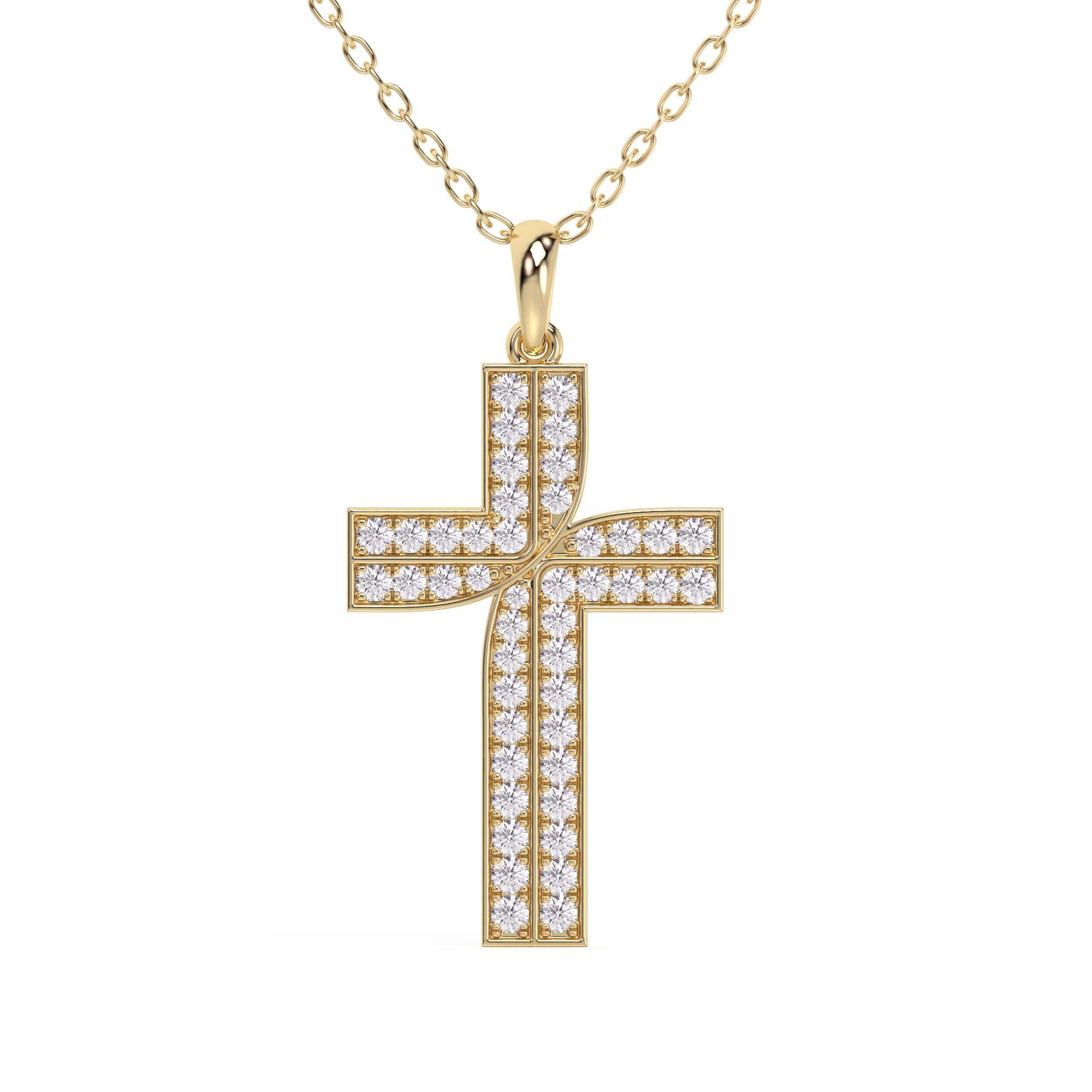 Cross 1/2Ctw Pendant - New World Diamonds - Pendant