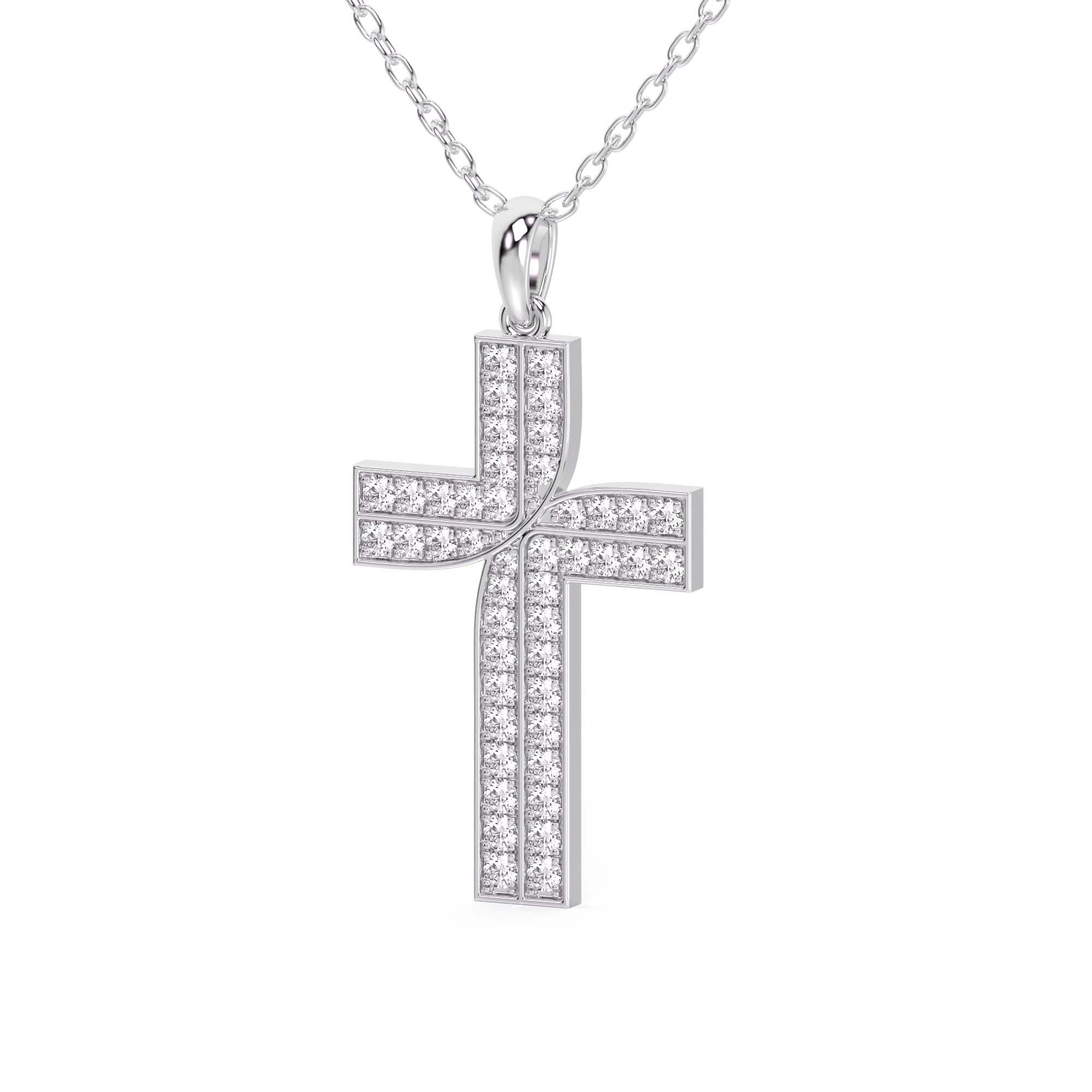 Cross 1/2Ctw Pendant - New World Diamonds - Pendant