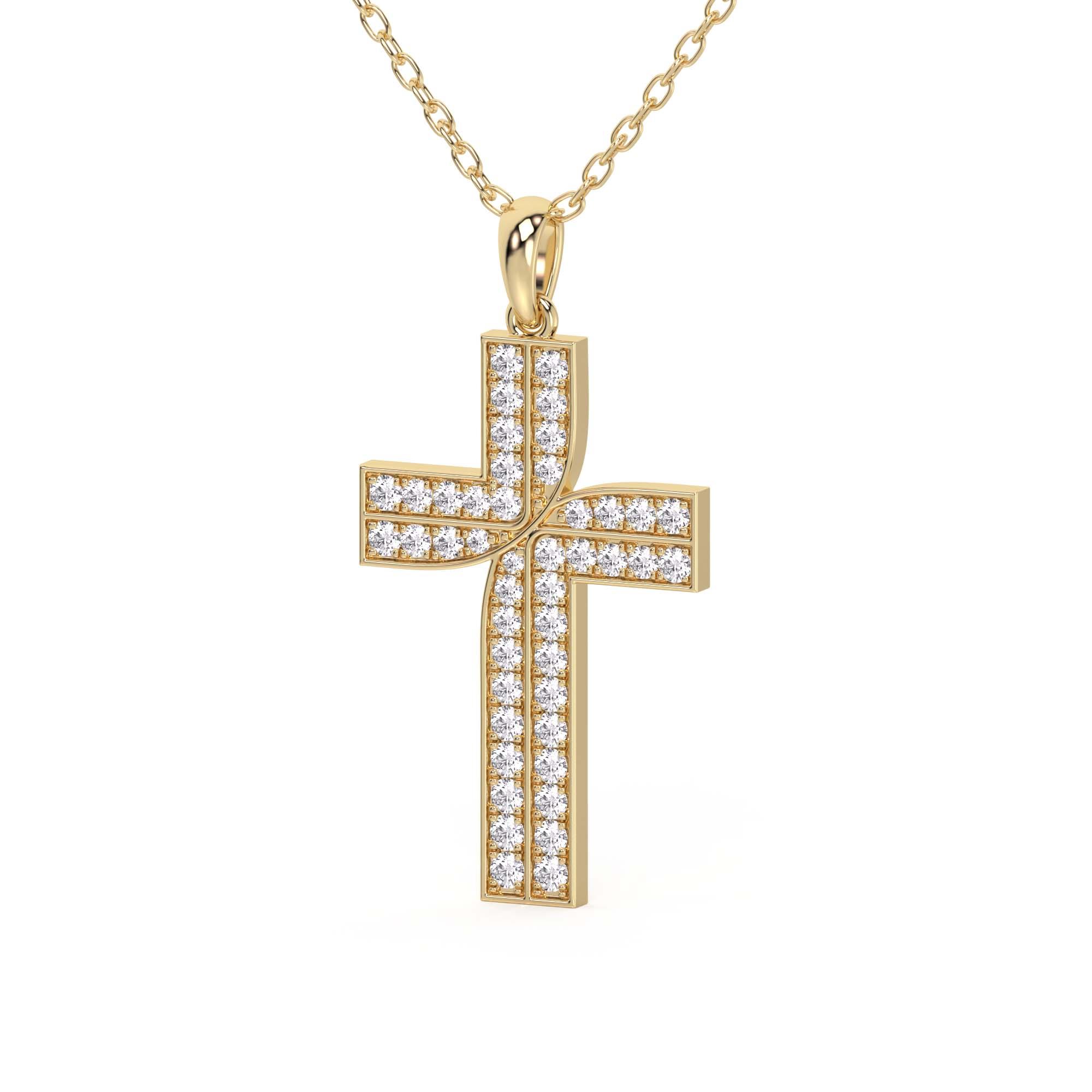 Cross 1/2Ctw Pendant - New World Diamonds - Pendant