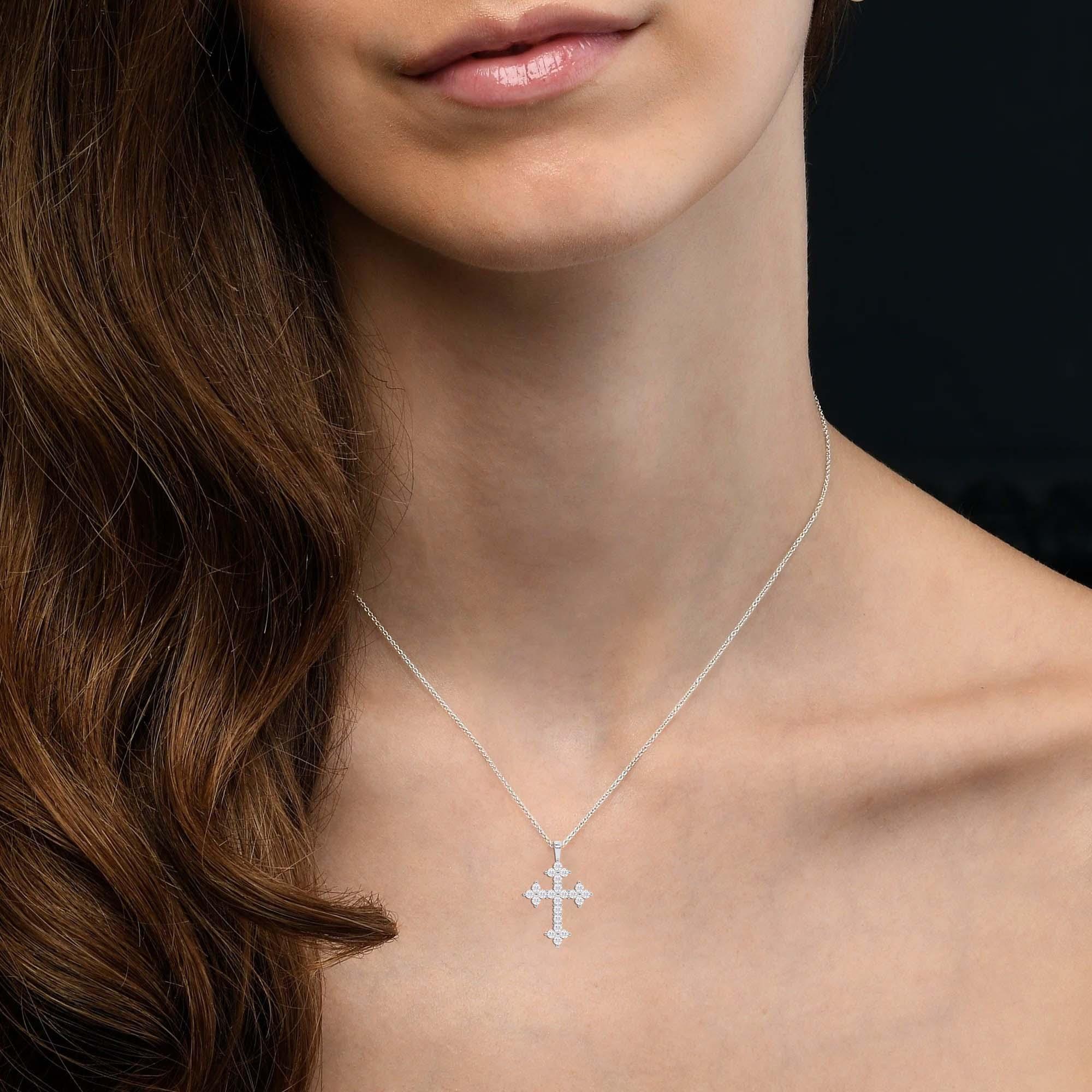 Cross 1/2Ctw Pendant - Pendant - gemstone - jewelry