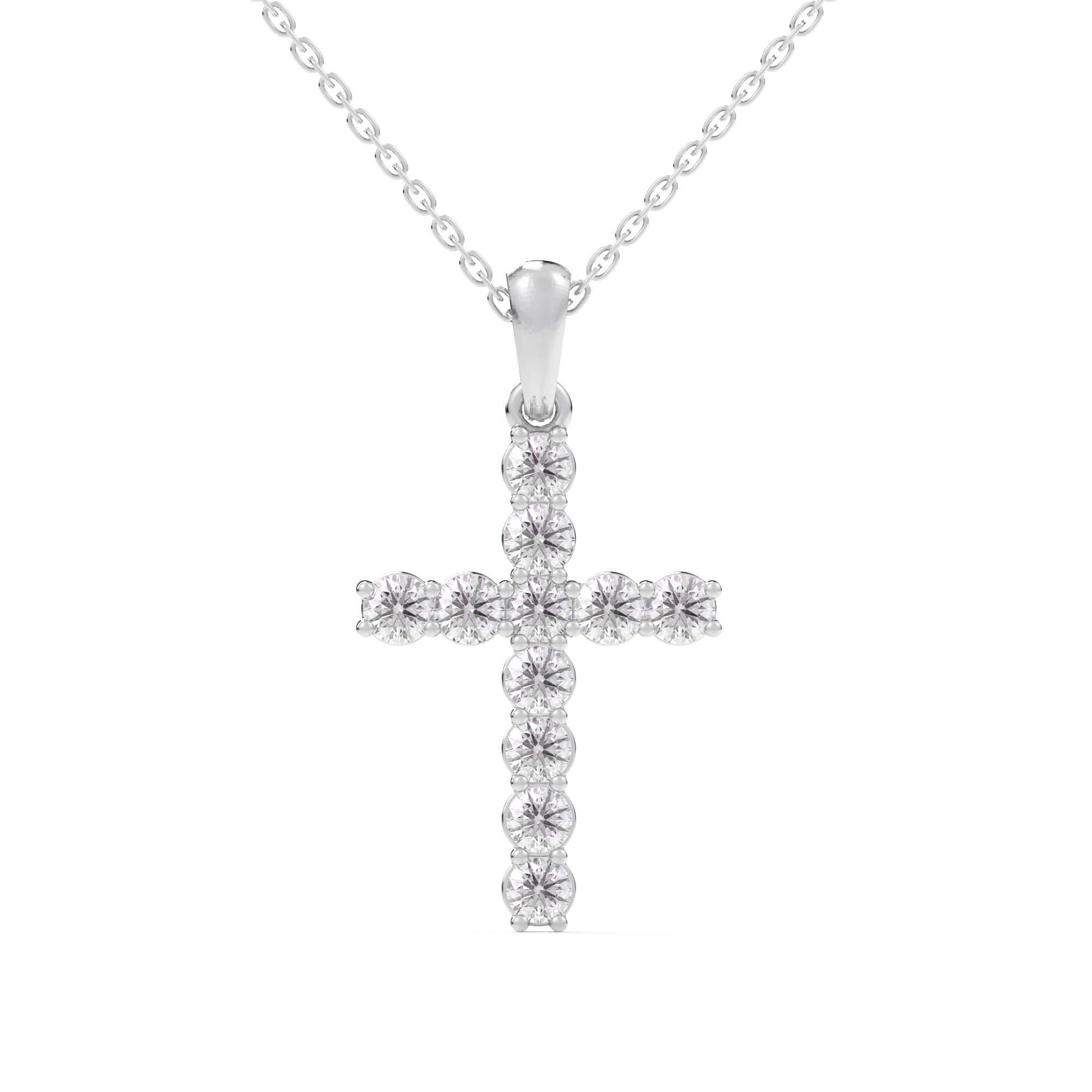 Cross 1/3Ctw Pendant - Pendant - gemstone - jewelry