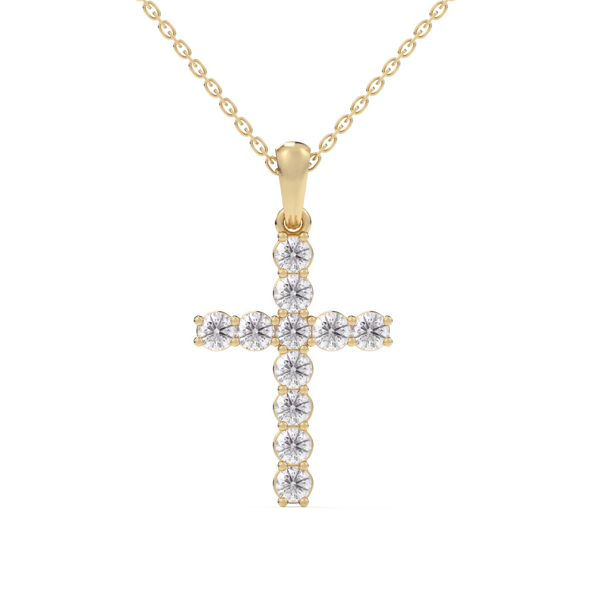 Cross 1/3Ctw Pendant - Pendant - gemstone - jewelry