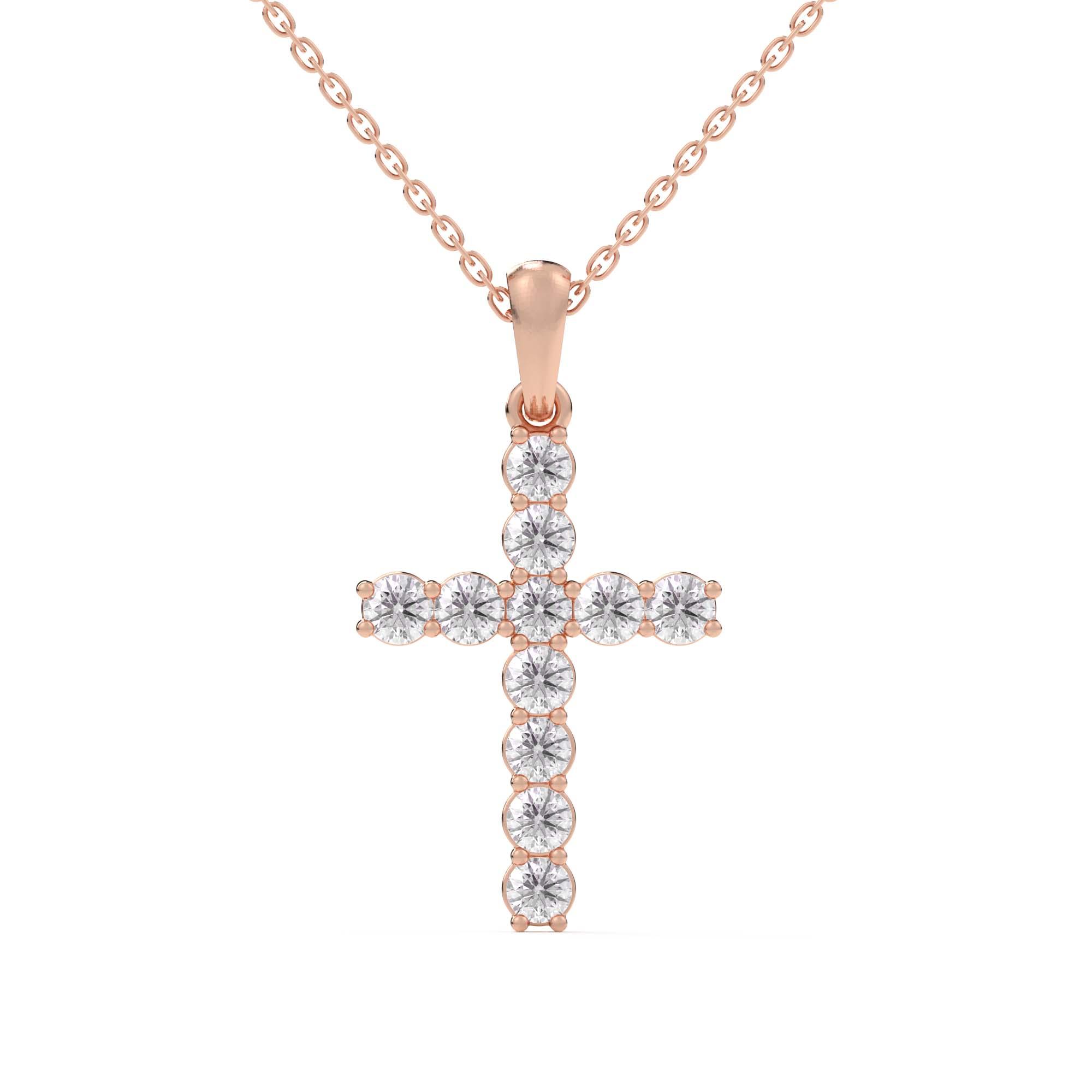 Cross 1/3Ctw Pendant - Pendant - gemstone - jewelry