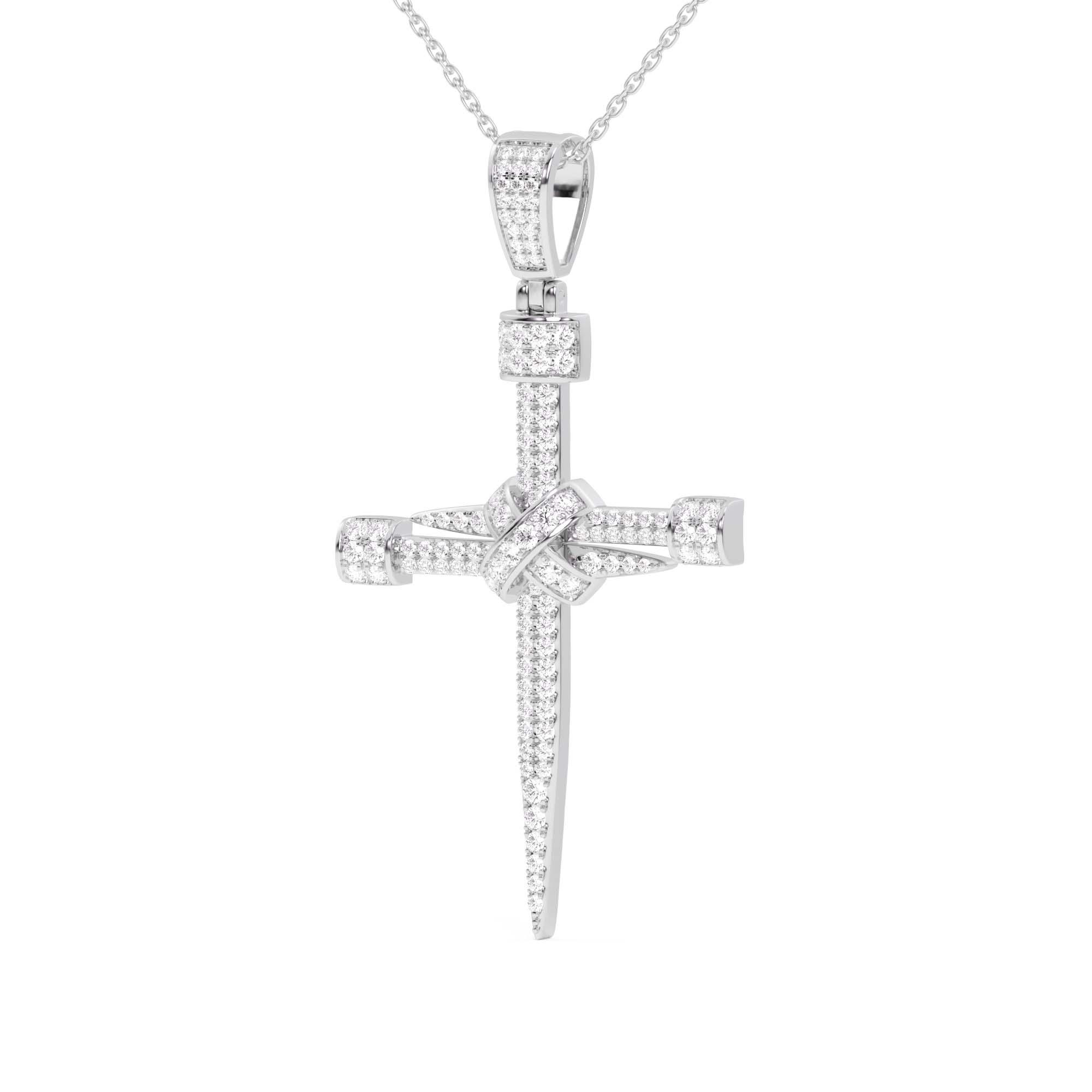 Cross Pendant 1.0Ctw - New World Diamonds - Pendant