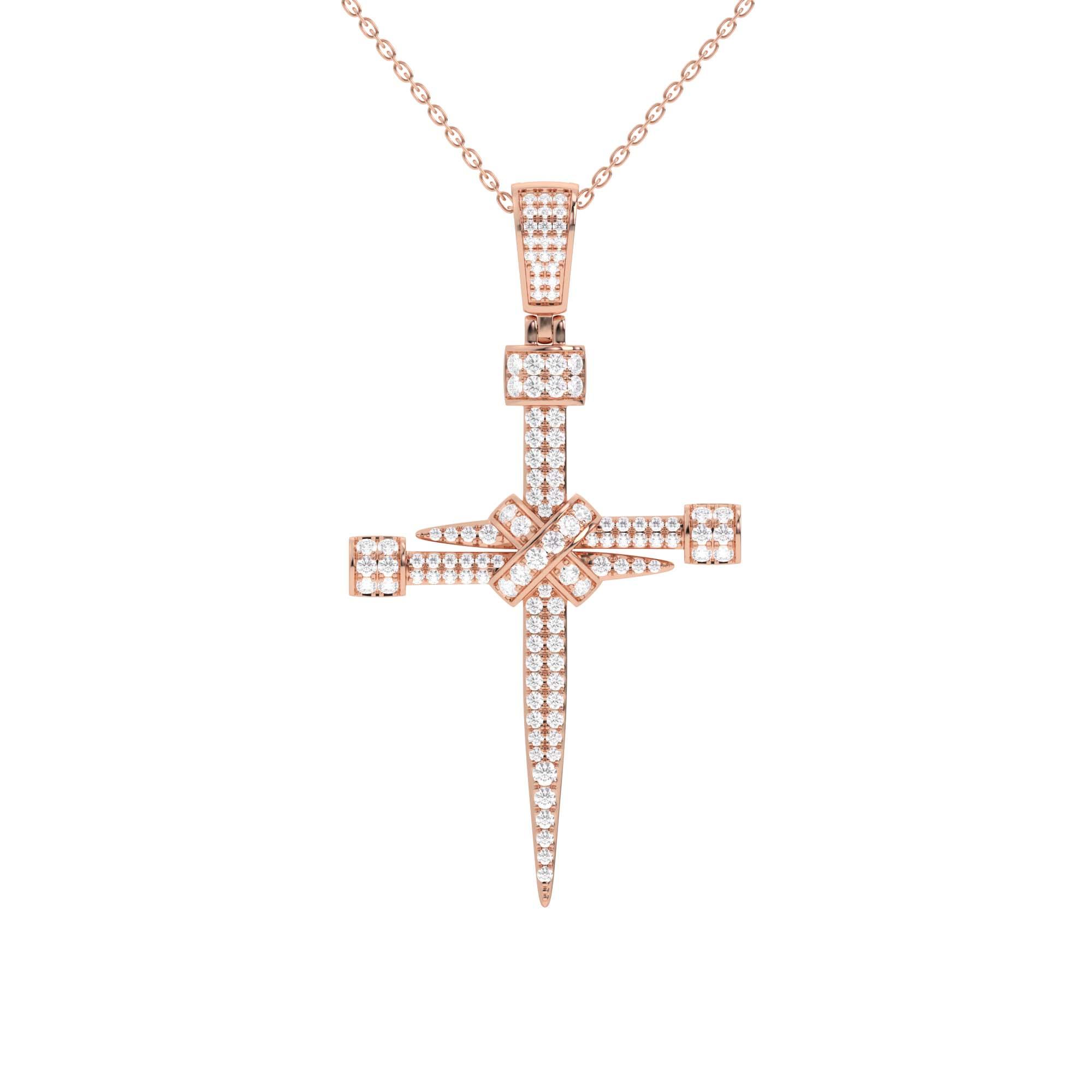 Cross Pendant 1.0Ctw - New World Diamonds - Pendant