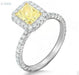 Custom .50 CTTW D-F, VS Lab Grown Diamond Platinum Setting With 14Kt Yellow Gold Basket, Size 3.5 - - gemstone - jewelry