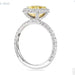 Custom .50 CTTW D-F, VS Lab Grown Diamond Platinum Setting With 14Kt Yellow Gold Basket, Size 3.5 - - gemstone - jewelry