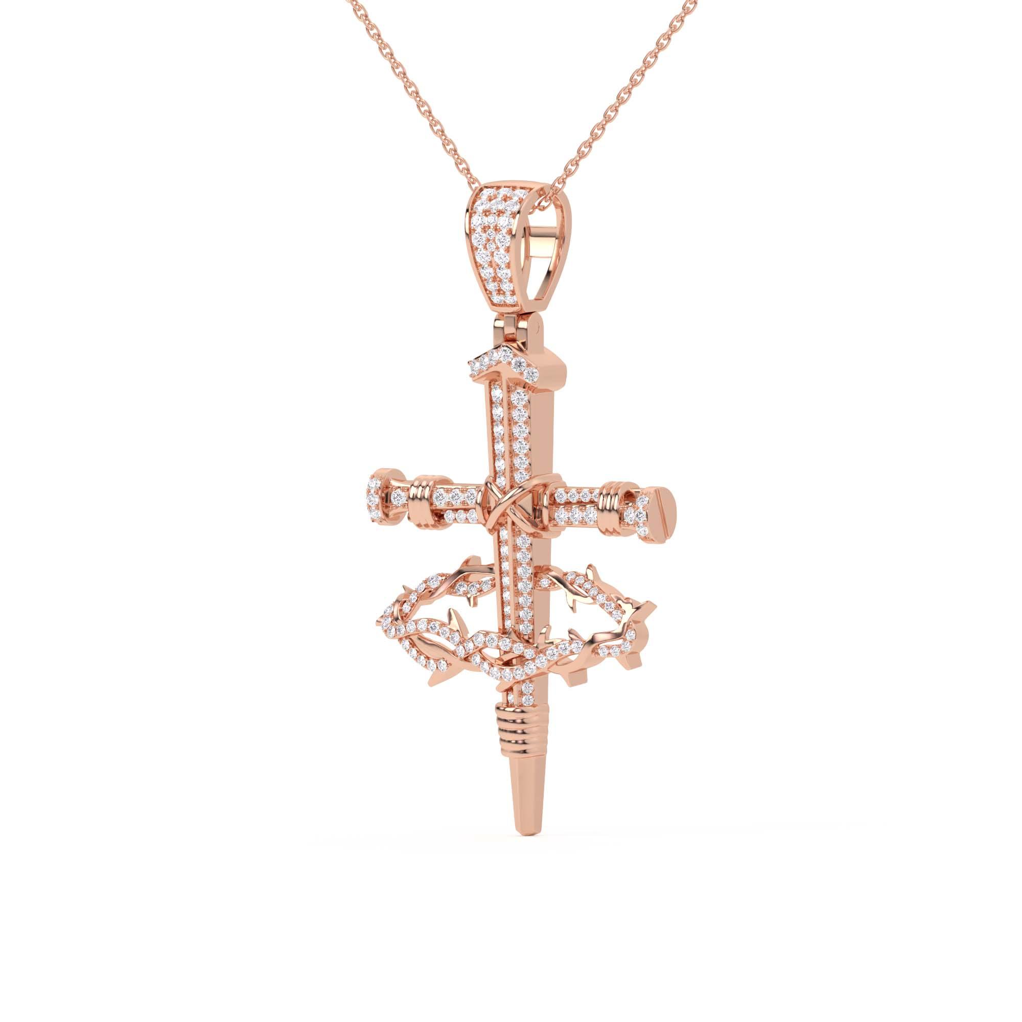 Nail & Crown Cross 7/8Ctw Pendant - Pendant - gemstone - jewelry