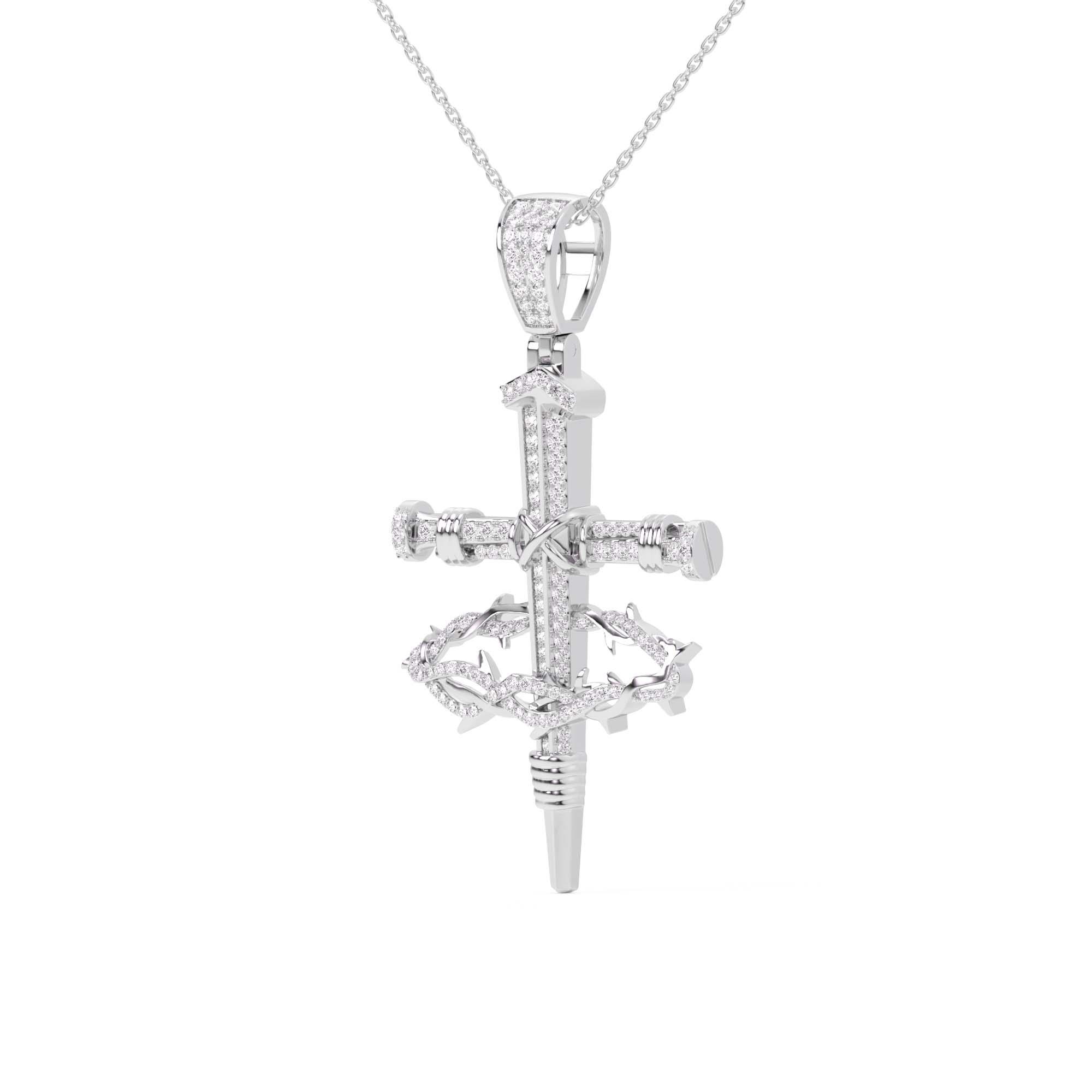 Nail & Crown Cross 7/8Ctw Pendant - Pendant - gemstone - jewelry