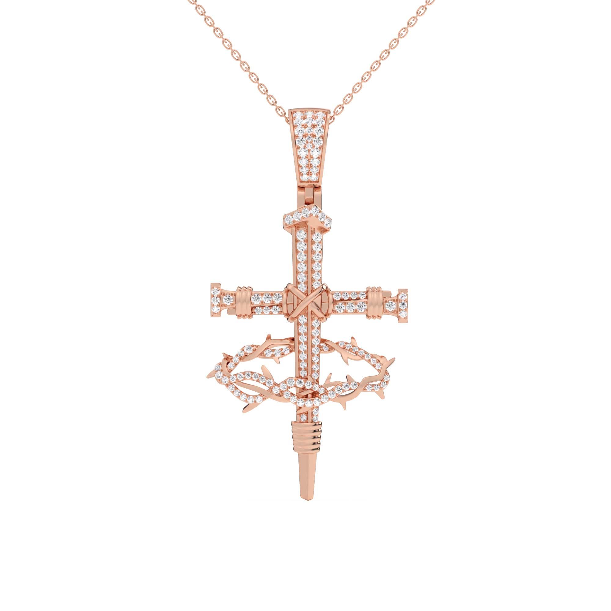 Nail & Crown Cross 7/8Ctw Pendant - Pendant - gemstone - jewelry