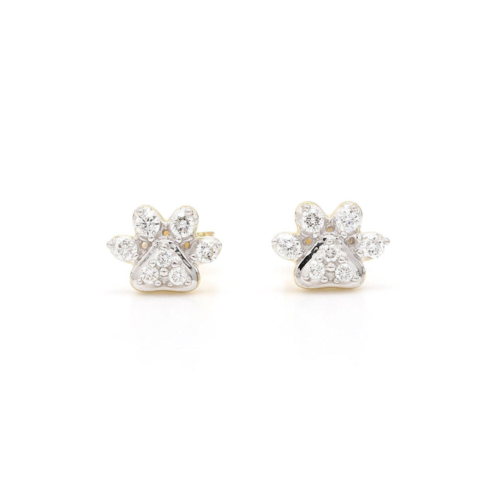 Paw print earrings white gold hotsell